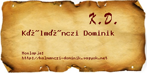 Kálmánczi Dominik névjegykártya